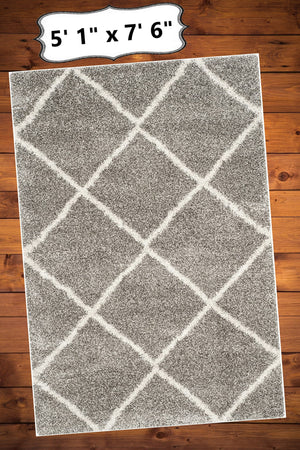 Shag Rug Modern Contemporary Gray Bedroom Living Room Carpet Area Floor Mat 5x8