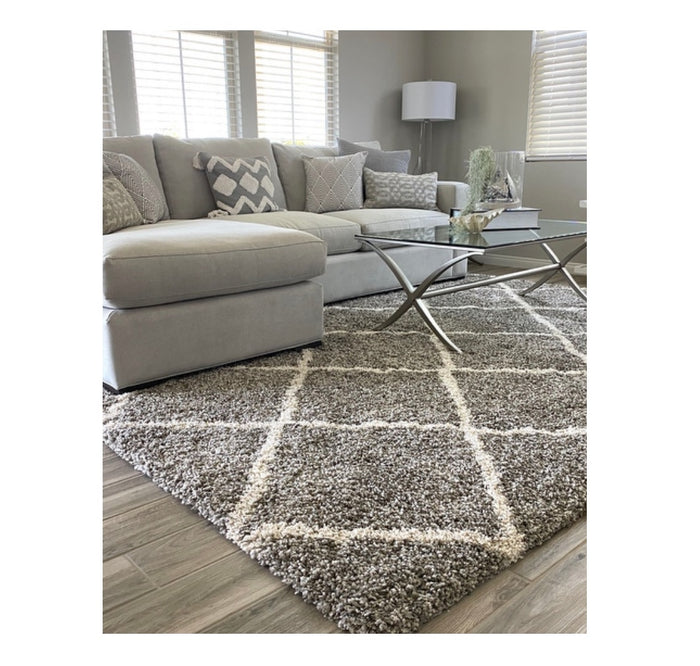 Shag Rug Modern Contemporary Gray Bedroom Living Room Carpet Area Floor Mat 8x10