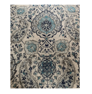 Square Rug Floral Contemporary Area Throw Carpet Bedroom Dining Grey Blue Mat 5'