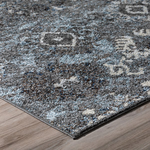 Modern Rug Contemporary Accent Area Carpet Gray Grey Blue 3x5 5x7 8x10 - Forever Collection