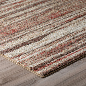 Striped Rug Modern Abstract Area Carpet Orange Rust Red 3x5 5x7 8x10 - Cristo Collection