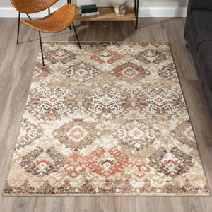 Modern Rug Contemporary Accent Area Carpet Brown Beige Ivory 3x5 5x7 8x10 - Forever Collection